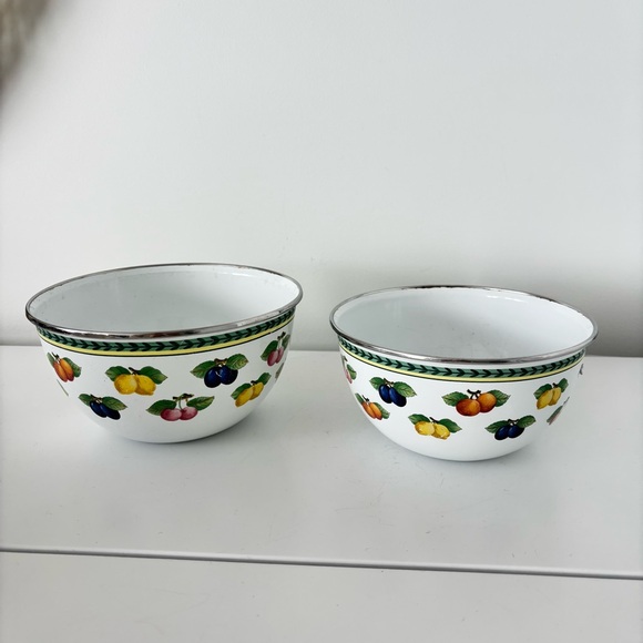 Villeroy & Boch Vintage SET OF TWO French Garden Metal serving Mixing Bowls - Picture 4 of 17